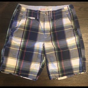 American Eagle Navy Plaid Casual shorts